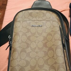 Coach Tan and Black Men's Belt Bag